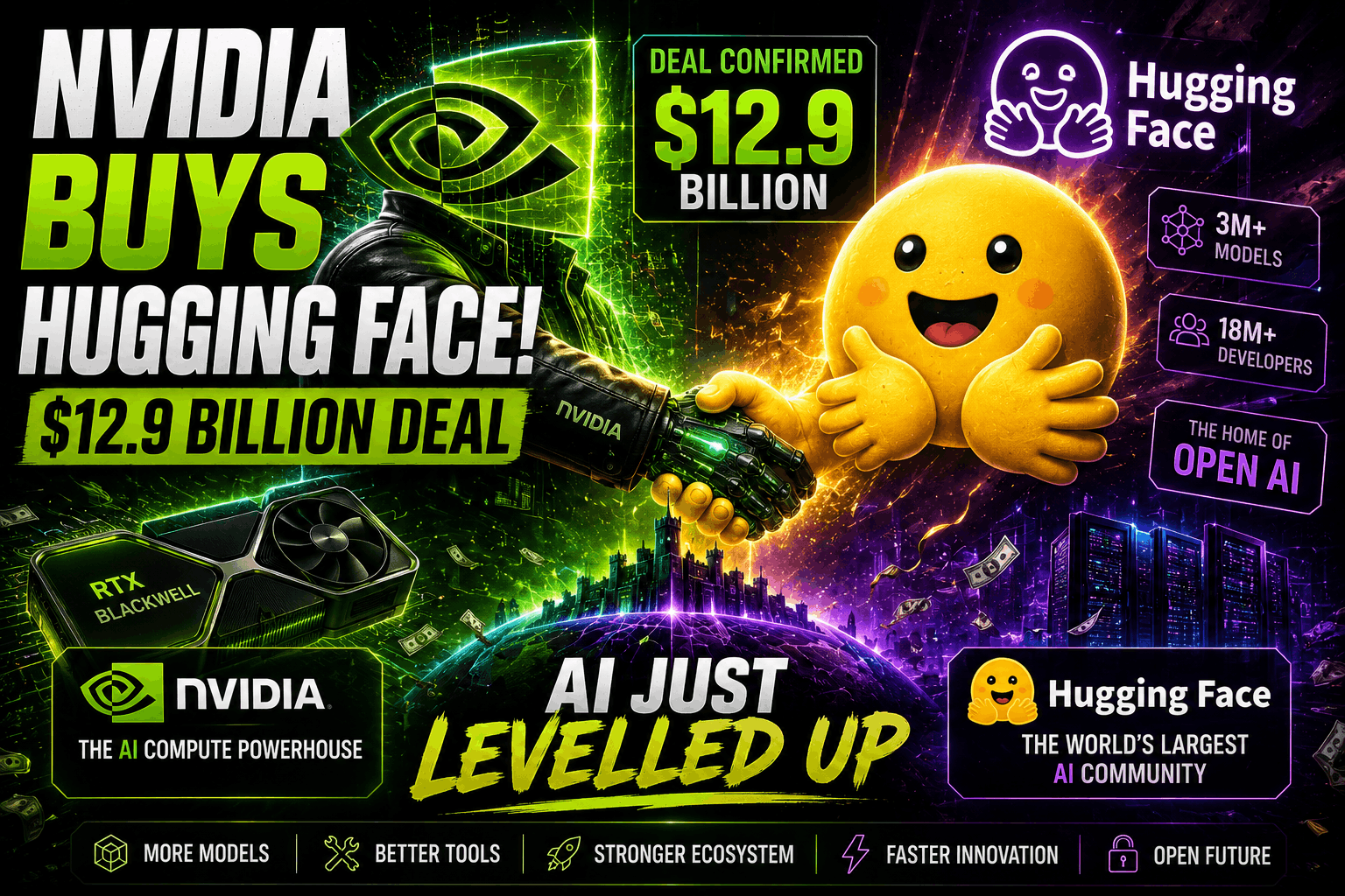 NVIDIA Confirms $12.9 Billion Hugging Face Acquisition: The Biggest AI Power Move of 2026