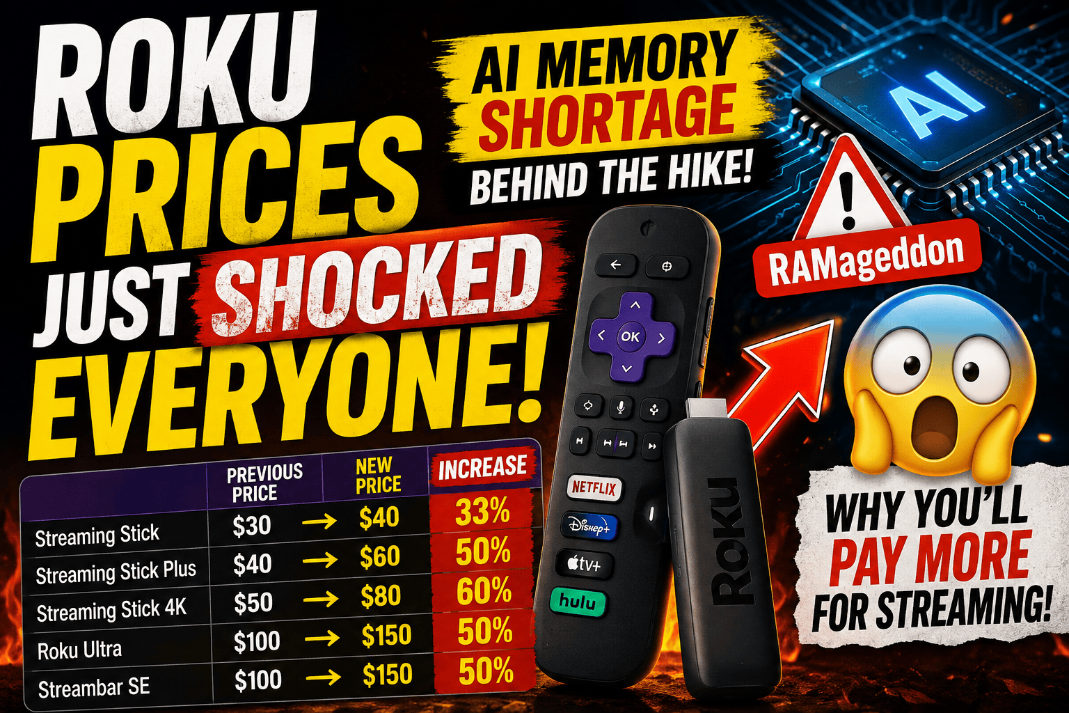 Roku Raises Streaming Device Prices: How the AI Memory Shortage Is Driving Costs Up